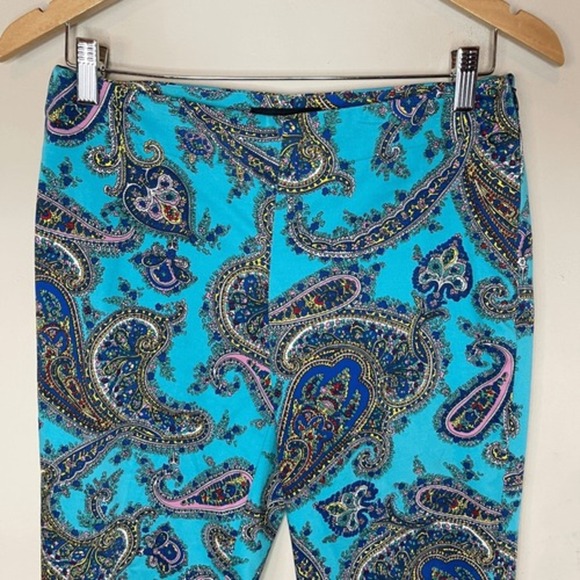 TALBOTS Cropped Paisley Slim-Fit Pants, Size 2P - Picture 2 of 8